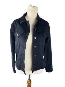Jackets Coats: Foxwood black denim jacket | size 10