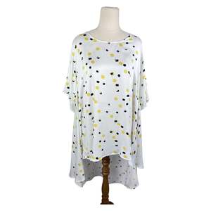 New: NEW - PQ The Label oversized high low white blouse w/ spots | size 8-10