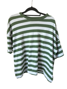 Kowtow oversized stripe t shirt | size 8-14