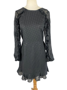 Dresses: Oliver Bonas black midi dress with star sparkle detail | size 6