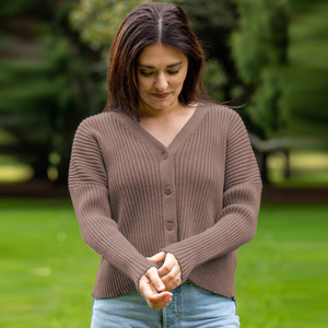 Country Laine - Merino Easy Rib Vee Cardigan (Sale)