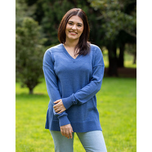 Country Laine - Merino Vee Neck Border Tunic (Sale)
