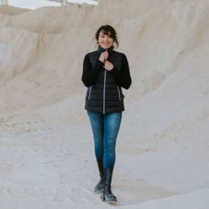 Products: MOKE - 90/10 Packable Down Emily Peplum Vest (Sale)