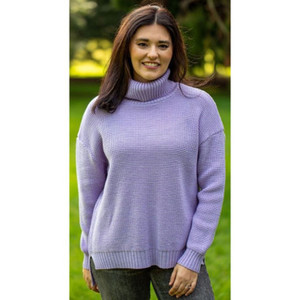 Products: Country Laine - Merino Waffle Roll Neck Jersey (Sale)