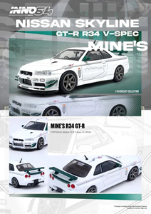 Products: (In Stock) INNO64 MODEL 1/64 NISSAN SKYLINE GT-R (R34) V-SPEC Tuned by “MINE’S”