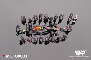 Products: Oracle Red Bull Racing RB18 11 Sergio Pérez 2022 Abu Dhabi GP Pit Crew Set 1: 64 By MiniGT
