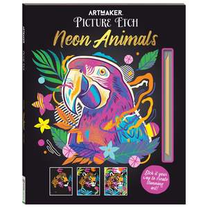 3 Year Old: Art Maker Picture Etch Neon Animals