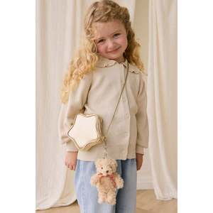 Snuggle Bunnies - Arthur the Bear Key Charm - With Red Stripe Ribbon Bow 15cm