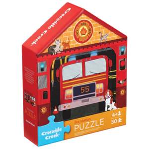 6 Year Old: Crocodile Creek 50pc Flat House Puzzle - Fire House