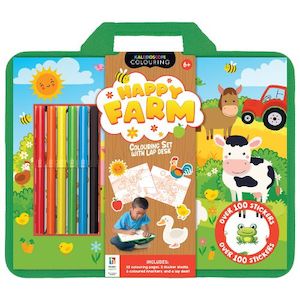 7 Year Old: Kaleidoscope Lap Desk Colouring Set Farm