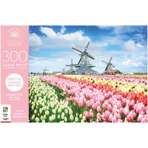 10 Year Old: 300p Large Piece Jigsaw: Dutch Windmills, Holland, Netherlands