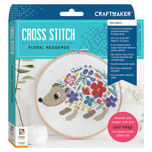 Tween 11 Years Up 1: Craft Maker Cross-stitch Kit: Floral Hedgehog