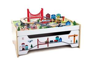 Hape Play Essentials 75pc Railway Storage Table