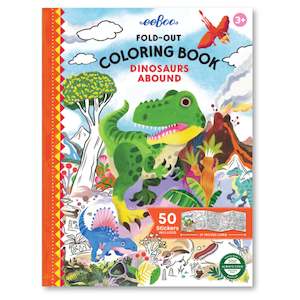 Colouring: eeBoo Fold-Out Coloring Book - Dinosaurs Abound