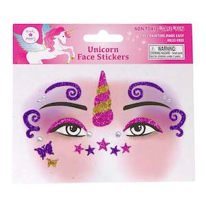 Sticker: Pink Poppy Dreamy Unicorn Sparkling Face Stickers