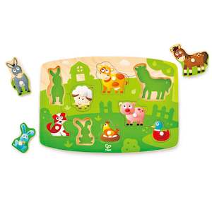 Wooden Puzzles: Hape Farmyard Peg Puzzle
