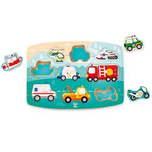 Wooden Puzzles: Hape Emergency Peg Puzzle