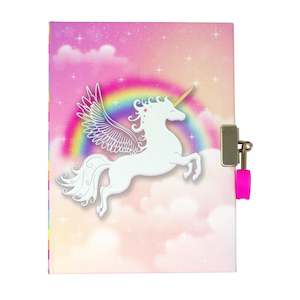 End Of Clearance: Pink Poppy Unicorn Dreamer Strawberry Scented Lockable Diary