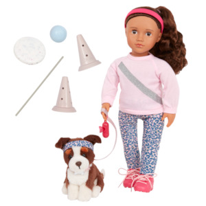 Our Generation 18" Doll with Pet Dog - Natalia & Nillie