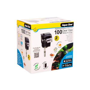 Equipment: Aqua One H100 ClearView Hang On Filter 180l/hr