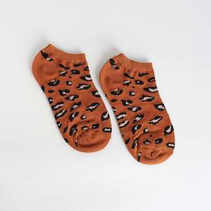 Womens Low Ankle Socks: Leopard Printed Socks