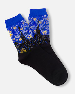 Mens Mid Calf Socks: Starry Night Socks