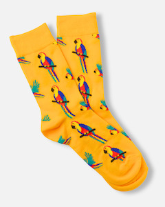 Mens Mid Calf Socks: Parrot Socks