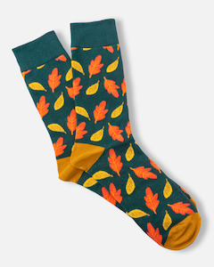 Mens Mid Calf Socks: Autumn Leaf Socks