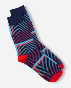 Blue Purple Pattern Socks