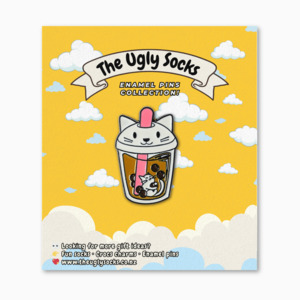 Cat Boba Enamel Pin