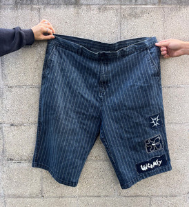 Pinstripe patch jorts The Uncomfy Project