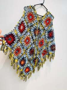 Poncho: Boho handcrafted Crochet poncho #332274
