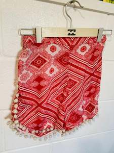 Bohemian style handcrafted pom pom short # 3442