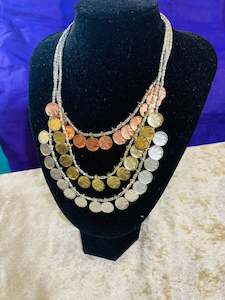 Boho Statement Necklace: BOHEMIAN STYLE HANDCRAFTED DANGLE NECKLACE #1199