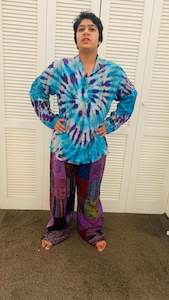 Men: Handcrafted cotton TIE dye Kurta / Shirt # 75445