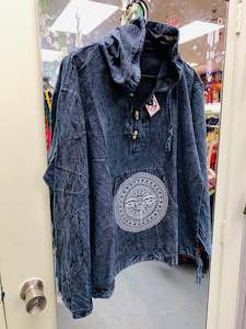Boho Style Mens Kurta: Bohemian style handcrafted cotton Hoodie Mandala Kurta/ Shirt  # 792529