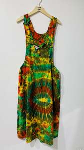 Handcrafted Cotton Tie Dye Long Pinafore #431068