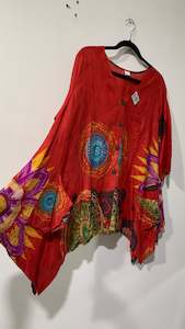 Boho Tops: Bohemian style handcrafted Plus size cotton Top #0434