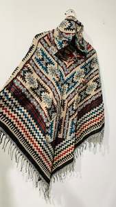 Bohemian style handcrafted Hoodie poncho #0172235