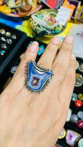 Bohemian handcrafted Stone ring #566
