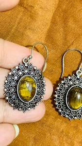 Boho Earrings: BOHEMIAN HANDCRAFTED  NATURAL STONE EARRINGS #EAR165