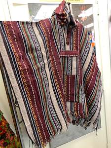 Bohemian style handcrafted Hoodie UNISEX Gheri/ Dari poncho #017322