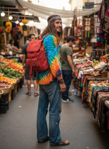 Bohemian style handcrafted Genuine leather Backpack  #5599