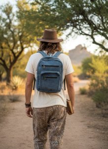 Bohemian style handcrafted Genuine leather Backpack  #5597