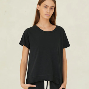 Raw Hem Slub Tee - Vintage Black