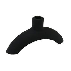 Candles And Diffusers: Textured Arc Candle Stick - Black