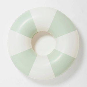 Beach And Outdoors: Tube Pool Ring - The Vacay Soft Olive Stripe