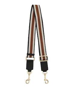 Saben: Feature Bag Strap - Black, White + Tan