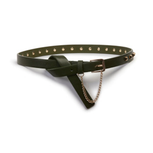 Accessories: Romy Belt - Khaki Pebble