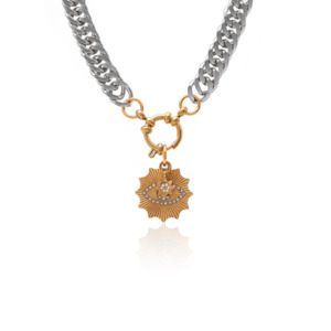 Nova Necklace - Silver + Gold